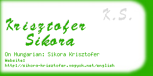 krisztofer sikora business card